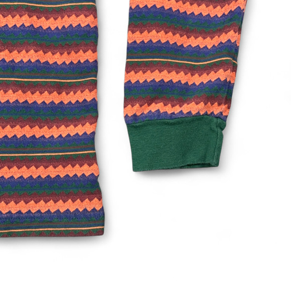 Obey Shirt Adult LARGE Green Striped Geometric Ringer Skate Streetwear Colorful - Picture 5 of 9